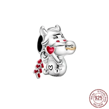 925 Ayar Gümüş takılar Hayvan Pençe Ayak İzleri Boncuk Kedi Aşk Kalp Charms fit Orijinal Pandora boncuk Bilezik gümüş takı