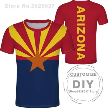 ABD ABD Devlet Arizona Bayrağı T-shirt Dıy Ücretsiz Custom Made Adı Numarası ABD Fotoğraf Baskı Metin 3D T-shirt Elbise