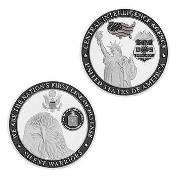 ABD CIA Merkezi İstihbarat Teşkilatı Büyük Mühür Amerika Birleşik Devletleri Mücadelesi Coin Gümüş Kaplama hatıra parası