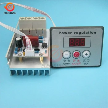 AC 220V 10000W yüksek güç SCR dijital Elektronik Voltaj Regülatörü Hız Kontrol LED Dimmer Termostat Dijital metre / Alaşım Durumda