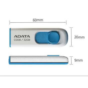 ADATA USB 2.0 USB flash sürücü Geri Çekilebilir C008 Pendrive 64 GB 32 GB 16 GB Bellek Sopa USB flash bellek Bilgisayar İçin