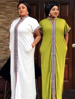 Afrika Baskı Elbiseler Kadınlar için Gevşek islami maksi elbise Dashiki Elmas Afrika Giysi Abaya Dubai Boubou Elbise Afrika Elbise