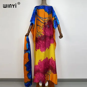 Afrika Elbise Baskı Bohemia Başörtüsü Gevşek Zarif müslüman uzun elbise 2022 yaz giysileri kadınlar için Broder Riche Seksi Bayan Parti maxi plaj