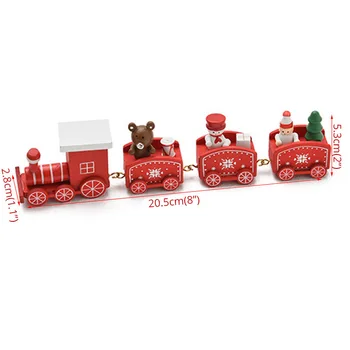Ahşap Noel oyuncak trenler Santa Kardan Adam Ayı Çocuklar Yeni Yıl Hediye Küçük Tren Noel Dekorasyon Ev için Natale 2020