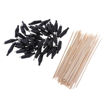 Airbrush Parçaları için 40 adet Metal Timsah Klip bambu çubuk Kiti - Uzun kuyruklu