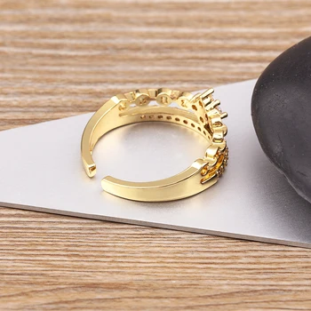AİBEF 2022 Yeni Moda Parmak Yüzük Knuckle Takı Femme Çift Katmanlı Bakır Düğümlü Yüzükler Kadınlar için Geometrik Ayarlanabilir