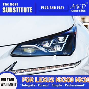 AKD Kafa Lambası Lexus NX200 LED Far-2020 Farlar NX300 NX300H DRL Dönüş Sinyali Yüksek İşın Melek Göz Projektör Lens