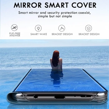 Akıllı Ayna Flip Case Xiaomi Redmi İçin Not 10 9 9s Poco X3 8 8T 9T M3 Pro Max 6A 7A 9A 9C Mi NFC 10s K40 Lite 5G Kapak Coque