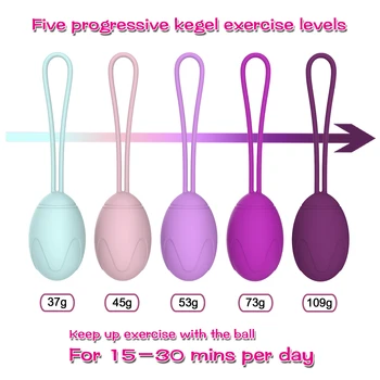 Akıllı Kegel Topu Vajinal Halter Kegel Ben Wa Topu Vibratör Yumurta Vajinal Eğitim Egzersiz Seks Oyuncakları Kadın Ürünleri 5 adet / takım