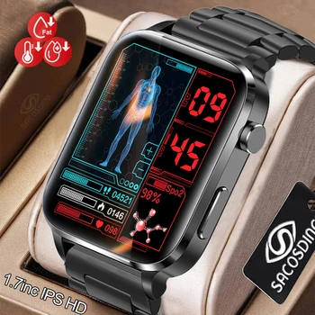 Akıllı saat Erkekler Lazer Tedavisi Üç Yüksek EKG PPG Kalp Hızı Kan Basıncı Sağlık Tracker akıllı saat Huawei Xiaomi İçin + Hediye