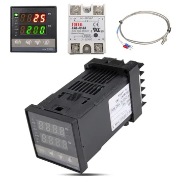 Alarm REX-C100 110V 240V 0 ila 1300 Derece Dijital PID sıcaklık kumandası Kitleri ile K Tipi prob sensörü