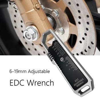 Alaşım EDC Anahtarı Anahtarı 6-19mm Ayarlanabilir Metal Anahtarı Anahtarı Çok Fonksiyonlu Küçük Anahtarı Anahtarı Cep Araçları Açık Gadget