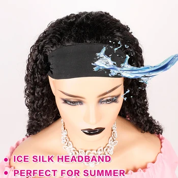 Aliballad Derin Dalga Kafa Bandı peruk insan saçı Tutkalsız Makine Peruk Brezilyalı Remy Kafa Bandı Peruk Derin Dalga Kadınlar İçin 12 ila 36 İnç