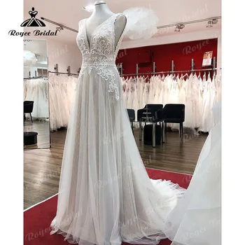 Allık Pembe düğün elbisesi V Boyun Dantel Aplikler Backless 2022 Vestidos de Fiesta de Noche Kolsuz Resepsiyon Parti Elbise