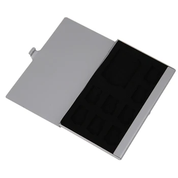 Alüminyum Hafıza Kartı saklama kutusu Kutu Tek Katmanlı 1SD + 8TF Mikro SD Kartları Pin Depolama Kapak Kılıf Tutucu Koruyucu Organizatör