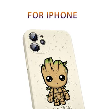 Am Sevimli Bebek Groot Sıvı Silikon Yumuşak Kapak Apple iPhone 13 12 Mini 11 Pro XS MAX XR X 8 7 6 SE Artı telefon kılıfı