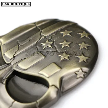Amerikan Bayrağı Kafatası Metal araba logosu Modifiye Üç Boyutlu Metal Yan Standart Vücut Çizikler Modifiye Araba Çıkartmaları