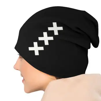 Amsterdam Andreas Çapraz Skullies Beanies Caps Erkek Kadın Unisex Serin Kış Sıcak Örgü Şapka Yetişkin Hollanda Kaput Şapka