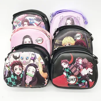 Anime iblis avcısı Kimetsu Hiçbir Yaiba Cüzdan askılı çanta çanta bozuk para cüzdanı Kart Tuşları makyaj kutusu Çanta omuzdan askili çanta