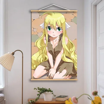 Anime Manga Lucy Heartfilia duvar posteri tuval boyama katı ahşap Asılı Kaydırma Peri Kuyruk