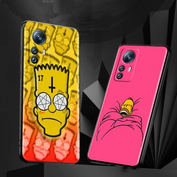 Anime Simpsons Sanat telefon Kılıfı İçin Xiaomi Mi 12T 12S 12X 12 11 11T 11i 10T 10 9 9T Pro Lite Ultra 5G Siyah Funda Kapak