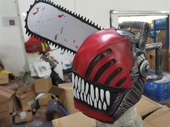 Anime Testere Adam Giyebilir Kask Rol Testere Maskeleri Orak Denji Testere Cosplay Denji Siber Aksesuarları Giyinmek kıyafet Sahne Oyunu