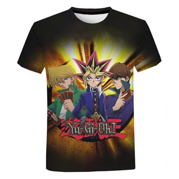 Anime Yu-Gi-Oh 3d baskılı tişört Erkek / kadın Moda Rahat Harajuku Popüler Kazak Kısa Kollu Gömlek
