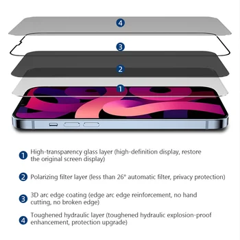 Anti Casus Temperli Cam iPhone 13 12 Pro Max Mini Gizlilik Ekran Koruyucu için iPhone X XR XS Max 7 8 6 6S Artı SE 2020