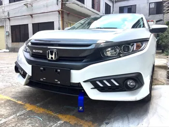 Araba Aksesuarları Honda 10th Nesil Civic FC Karbon Fiber Kaş Parlak Fiber Göz Kapağı Sopa Tipi Yarış Tampon Garnitür