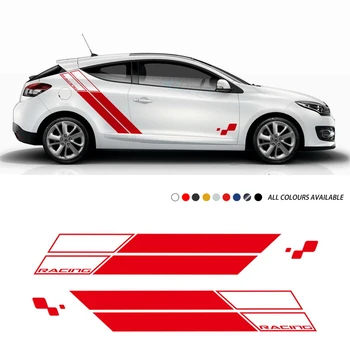 Araba Her İki Yan Sticker Yarış Spor Çizgili Kapı Vücut Dekor Çıkartmaları-Renault Megane RS Kupa 2010-2020 3-5 kapı Aksesuarları