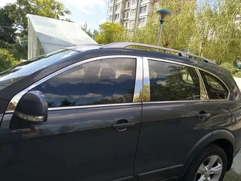 Araba Styling Için Chevrolet Captiva 2007 ila 2017 Paslanmaz Çelik Pencere Döşeme Merkezi Sütunlar B + C Pillar Kapak Trim Çıkartmalar
