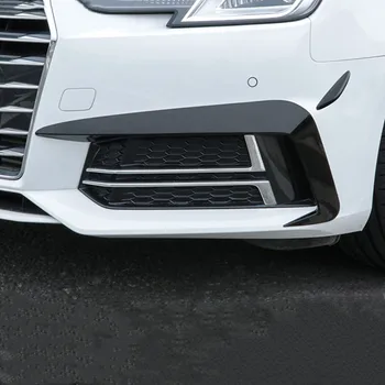 Araba Styling İçin Audi A4 B9 2017-2018 Ön Tampon Spoiler Hava Bıçağı Sis Lambası Kapakları Karbon Fiber Çıkartmalar Dış Aksesuarlar