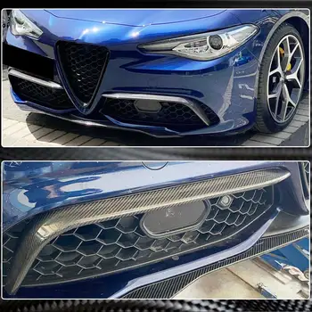 Araba Ön Tampon Sis Lambası Kapakları Alfa Romeo Giulia için Spor 2016-2020 Araba Ön Tampon Sis Lambası Trim Ayırıcılar Karbon Fiber