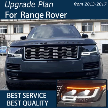 Araba ışıkları Range Rover 2013-2017 İçin LED Otomatik far takımı Yükseltme Yüksek Yapılandırma Bicofal Lens Sinyal Lambası Aksesuarları
