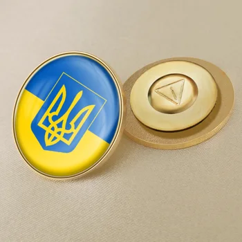 Arması Ukrayna Ukrayna Bayrağı Ulusal Amblemi Broş Rozetleri Yaka İğneler