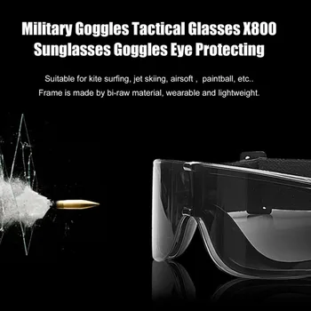 Askeri Gözlük Taktik Gözlük 3 Renk Lens Airsoft X800 Güneş Gözlüğü Göz Koruyucu Motorlu Bisiklet Sürme Gözlük Yeni