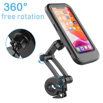 Ayarlanabilir Spin Su Geçirmez Bisiklet telefon tutucu Evrensel Bisiklet motosiklet gidonu cep telefonu Desteği Montaj iphone braketi