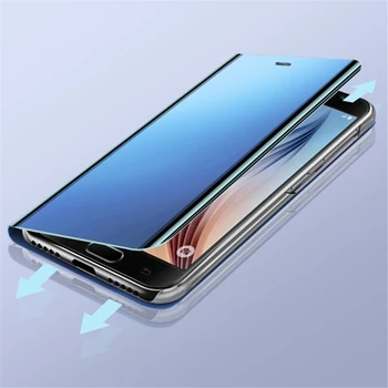 Ayna Akıllı Flip xiaomi için telefon kılıfı Redmi Not 5 Artı 4X 5A 3 4 6 Pro A2 Lite S2 Y2 6A GİTMEK Standı Kitap Tam Koruyucu Kapak