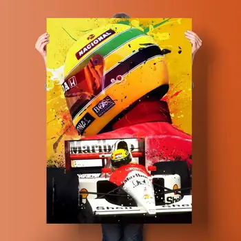 Ayrton Senna Legend F1 Tuval sanat posterleri ve Duvar sanat resmi Baskı Modern Aile yatak odası dekoru Posterler