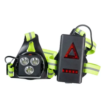 Açık gece koşu göğüs ışık 3 * XPG LED lamba USB şarj edilebilir uyarı ışığı yansıtıcı kayış ile bisiklet koşu için