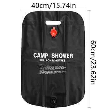 Açık Kamp Güneş Banyo saklama çantası Büyük Kapasiteli 20L duş torbası Anahtarı Hortum Ve Plastik Kafa Su Taşınabilir Su Torbası