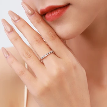 Aılmay Yeni Satış Moda 925 Ayar Gümüş Yuvarlak ve Üçgen Geometrik Parmak Yüzük Kadınlar için Moda Basit Düz Güzel Takı