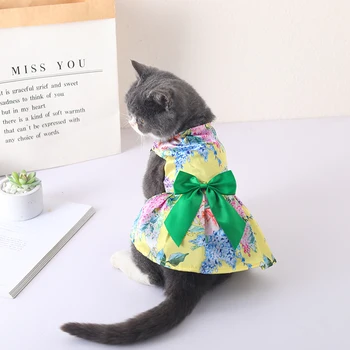 Bahar Yaz Evcil Hayvan Giysileri Moda Kedi Elbiseler için Yay ile Kediler Yavru Sphynx Giyim Farsça Prenses Elbise ropa para gato