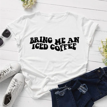 Bana bir Buzlu Kahve Konfor Renkler Tee y2k estetik grafik t shirt kawaii giyim kadın giyim