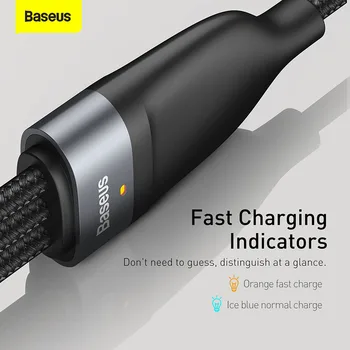 Baseus 5A C Tipi Kablo Huawei Samsung Xiaomi İçin Hızlı Şarj USB Kablosu iPhone 11 Mikro USB Şarj Kablosu 3 in 1 Veri Kablosu