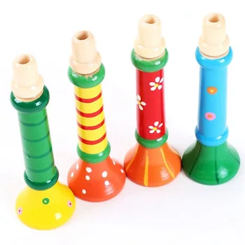 Bebek Ahşap Enstrüman Oyuncaklar Küçük Hoparlör Ahşap Dikey Düdük Küçük Hoparlörler Trompet çocuklar için oyuncak Çocuk Rastgele Renk