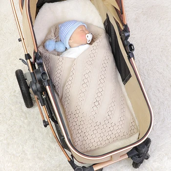 Bebek Battaniye Örme Yenidoğan Bebek Erkek Kız Uyku Paspaslar Arabası Kreş Aylık kundak battaniyesi Yorgan bebek paspası 100 * 80cm