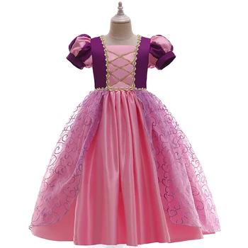 Bebek Kız Prenses Elbise Cadılar Bayramı Partisi Cosplay Kostüm Çocuk Sequins Noel Pembe Sophia Rapunzel Prenses Elbise
