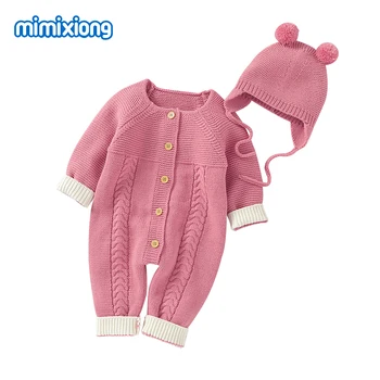 Bebek Tulum Giysileri Yenidoğan Bebek Erkek Kız Örme Tulumlar Uzun Kollu Toddler Sonbahar Kış Tulum çocuk kıyafetleri