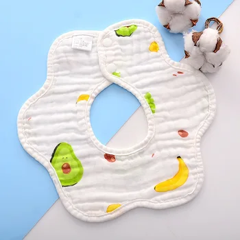 Bebek Önlükler 360 Derece Dönen Pamuk 6 Katmanlar Gazlı Bez Muslin Çocuklar Yenidoğan Bebek tükürük havlusu